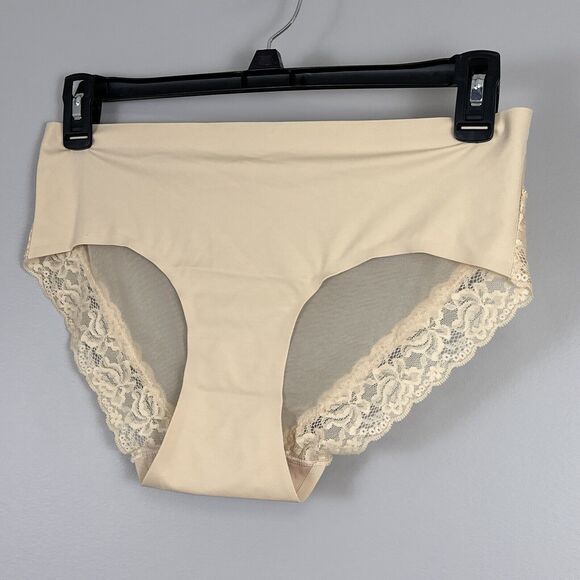 Essential Bodywear Panties EBW Plus Size 1X Beige Sheer Lace Mesh Back Panty - Picture 2 of 5